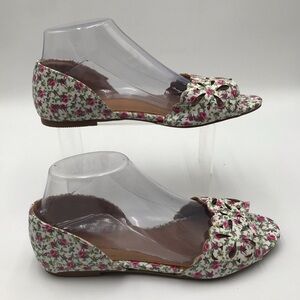 SO Floral Open-Toe Women's Flats - Pink Floral